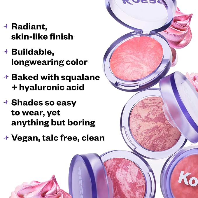 Kosas Blush is Life –Talc-Free Dimensional Blush Baked with Squalane & Hyaluronic Acid – Long Wear, Safe for Sensitive Skin- Thrill