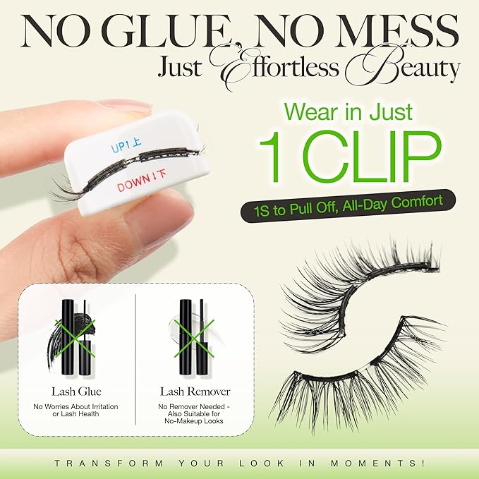 LASHVIEW Upgrade Magnetic Eyelashes Natural Look, Reusable Soft Magnetic Lashes Kit with Applicator, No Glue Needed, Windproof & Waterproof for All-Day Comfort (L14)