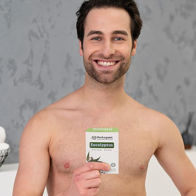 Eucalyptus Herbal Soap | Pack of 6 of 5oz soap Bar | Ideal for Men and Women, Soothing and Nourishing Soap for Moisturization