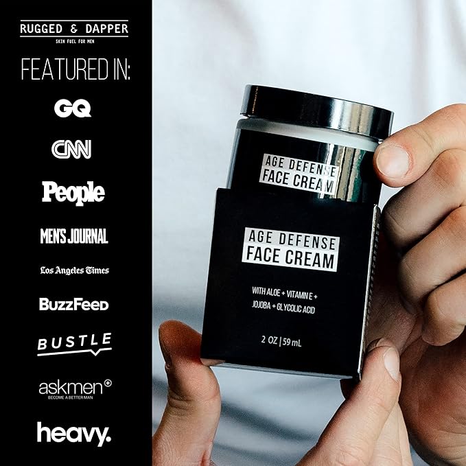 RUGGED & DAPPER - Mens Face Cream with Hyaluronic Acid - Ultra-Hydrating Mens Anti Aging Face Cream- 24 Hour Protection - 4 Month Supply - USA Made