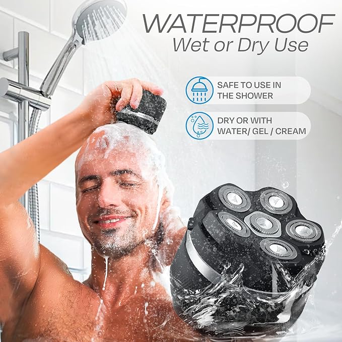 HUMMINGBIRD™ Head Shavers for Bald Men - MK3 Mens Head Shaver, Detachable Head, Wet/Dry Electric Razor, Rotary Bald Head Shavers for Men, Waterproof, Cordless USB-C Rechargeable Skull Shaver with case