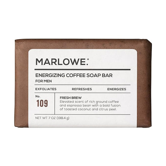 No. 109 Coffee Bar Soap 7 oz, Body Scrub Soap for Men, Refreshing, Energizing & Exfoliating with Natural Extracts, Caffeine, Coffee Beans & Cocoa Butter, Fresh Brewed Scent