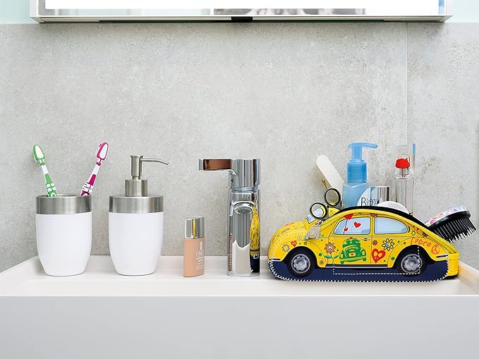 BRISA VW Collection - Volkswagen Neoprene Universal Bag for Makeup, Travel, Cosmetics in Beetle Bug Design