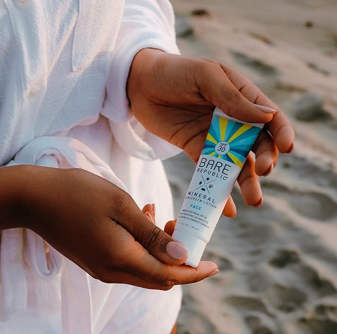 Bare Republic Mineral Matte Sunscreen SPF 30 Sunblock Face Lotion, Sheer and Light Finish, 1.7 Fl Oz