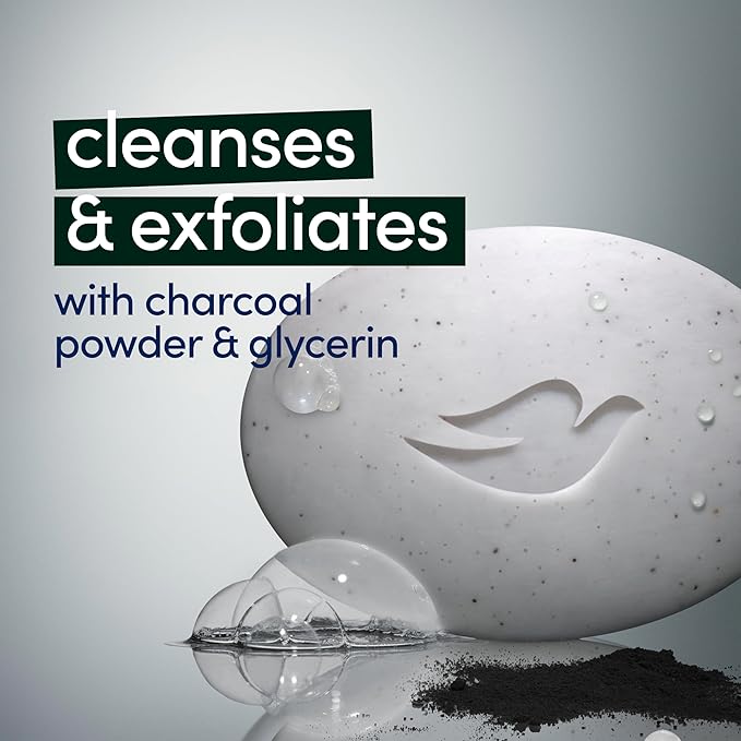 Dove Beauty Bar Soap Deep Exfoliating Charcoal Powder & Glycerin 14 count,for Softer, Smoother Skin,Scrubs Away Impurities 3.75oz