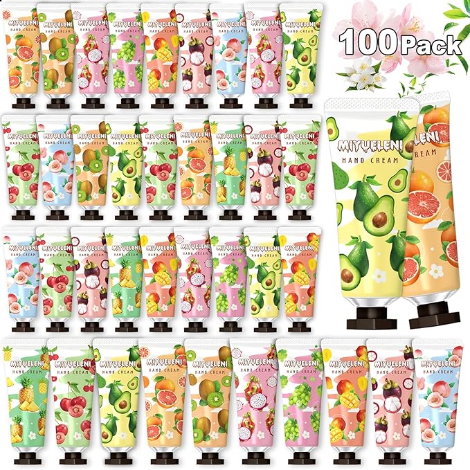 100 Pack Hand Cream Gifts Set, Hand Lotion Travel Size, Teacher Appreciation Gifts, Mothers Day Gifts, Mini Lotion Bulk, Thank You Gifts, Mini Hand Cream Gifts for Women Corworkers Nurse Birthday