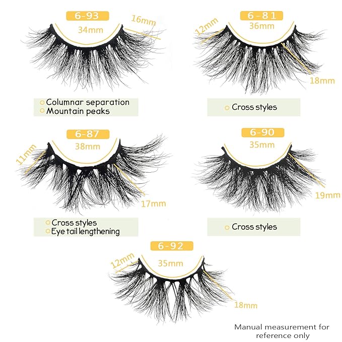 GOO GOO Mink Eyelashes, Natural Eyelashes 16mm to 19mm 5 Styles Multipack 3D Mink Lashes Fake Eyelashes Natural Look Reusable Handmade Siberian Mink Fur False EyeLashes for Women