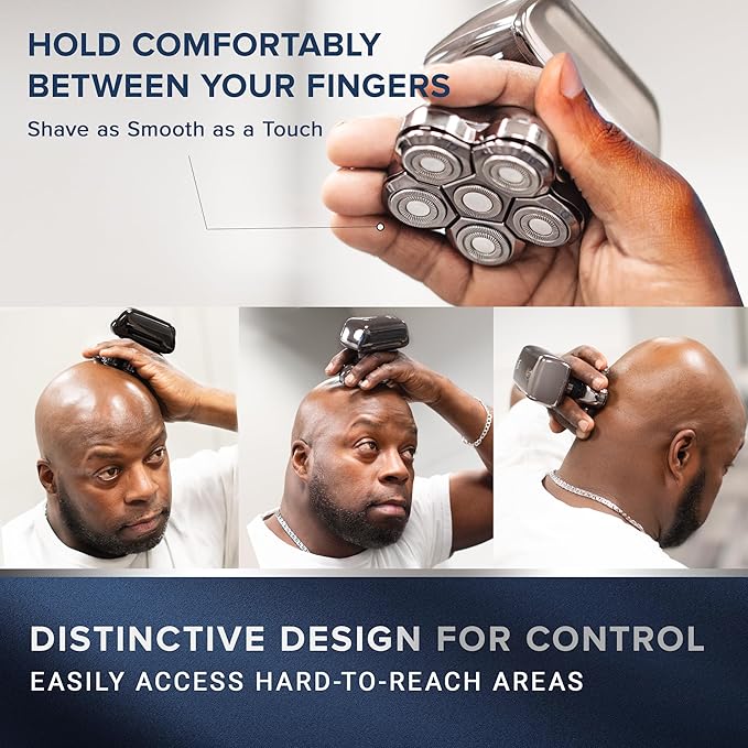 Electric Head Shaver for Bald Men: Waterproof Cordless Electric Razor for Bald Head & Hair Shaving, Close Shave, Skin-Friendly, 360° Full Coverage & Effortless Control, Easy to Clean, Wet & Dry Use