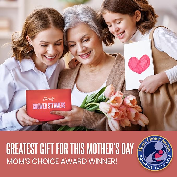 Cleverfy Shower Steamers Aromatherapy for Women and Men – Mothers Day Gifts for Mom – Self-Care Shower Bombs for Stress Relief and Relaxation – 6 Tablets