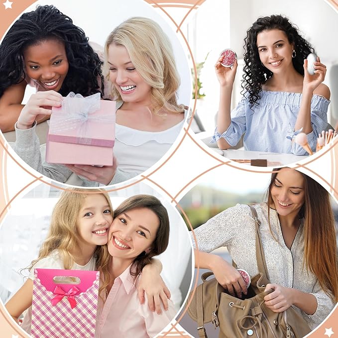 Thyle 12 Pcs Christian Compact Mirror Gifts for Women Bible Verse Bulk Hand Makeup Compact Purse Mirror Inspirational Religious Baptism Gift for Teacher Mother's Day Women Nurse(Pink)