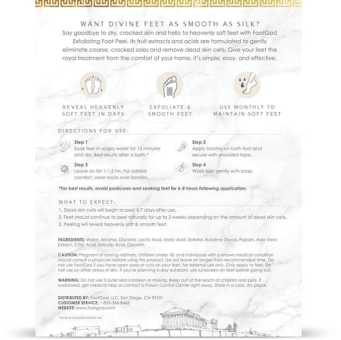 FootGod Exfoliating Foot Peel: Reveal Baby Smooth Feet, Moisturizing Aloe Gently Helps Peel Dead Skin, Eliminate Calluses with Luxury Skincare Technology