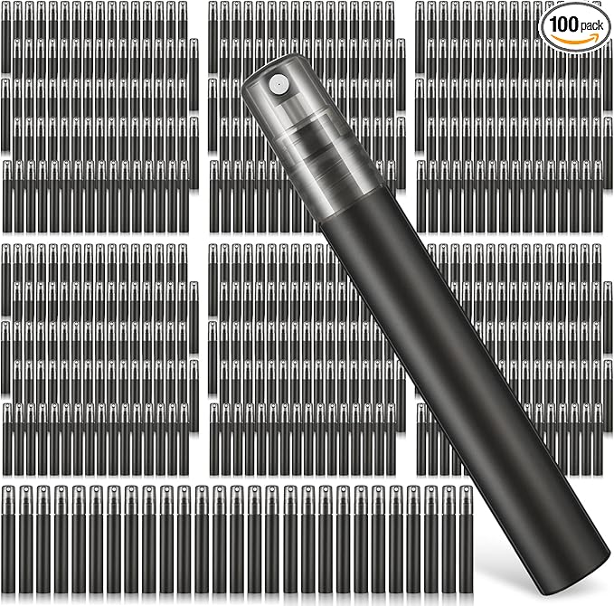 Remerry 10 ml Perfume Spray Bottles Plastic Travel Refillable Mini Bottles for Women Small Fine Mist Sprayers Portable Frosted Perfume Sprayers Empty Atomizer for Essential Oil (100 Pcs)