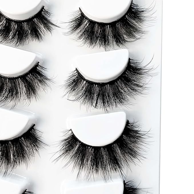 False Eyelashes Mink Lashes Fluffy Dramatic 20mm Long Faux Mink Eyelashes D Curl Wispy Fake Lashes Pack Look Like Extension