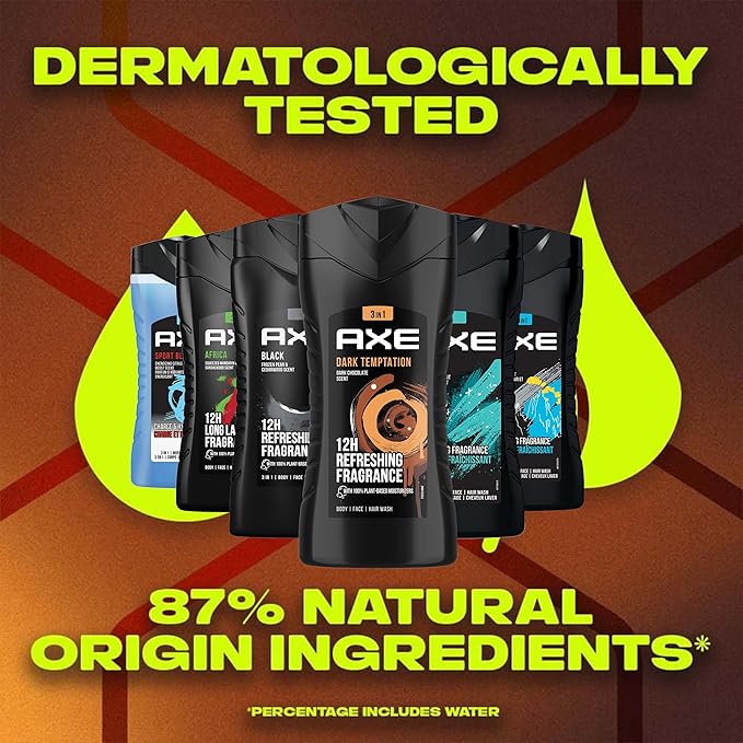 AXE Men's Body Wash Variety Set, 6 Pack, Assorted Scents, 3-in-1 Body, Face and Hair Wash, 8.5 Oz. Each