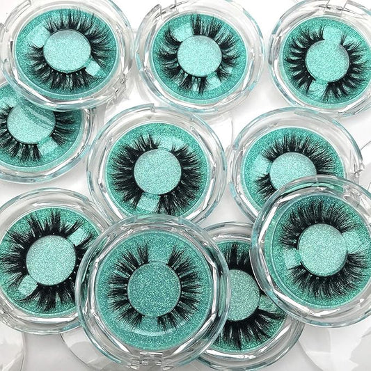 Mink Eyelashes 100% Siberian 3D Mink Fur Eyelashes Hand Made 16-20mm Natural Daily Eyelashes Cruelty-Free False Eyelashes Pack Cosplay Strip Eyelashes Wholesale 10 styles