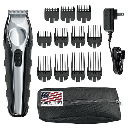 Wahl USA Lithium Ion Total Beard Trimmer for Men with 11 Guide Combs for Easy Trimming, Detailing, & Grooming – Model 9888