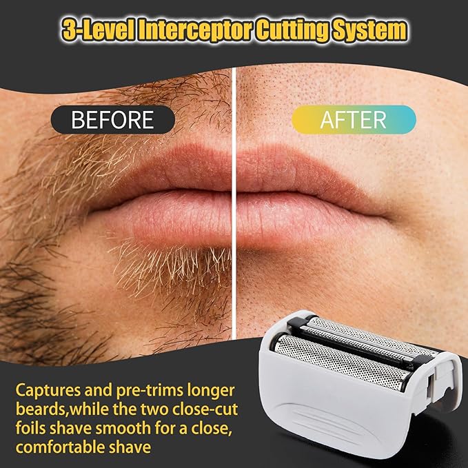 SPF-7580 Replacement Head and Cutter Assembly Compatible with Remington PF7580,PF7400,PF7500,and PF7600 Foil Shavers，2 PACK（White）