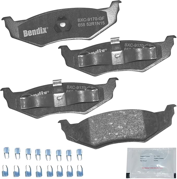 Bendix Priority1 CFC658 Ceramic Rear Brake Pads for Select Models Chrysler 300M, Concorde, Intrepid, LHS, New Yorker, PT Cruiser, Sebring, Dodge Neon, Eagle Vision