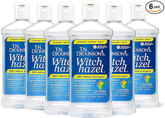T.N. Dickinson's Witch Hazel Astringent for Face and Body, 100% Natural, 6 Count