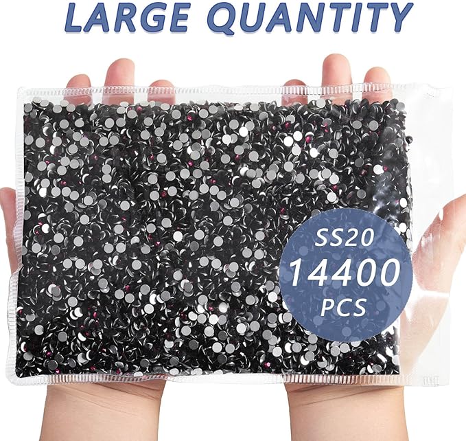 Beadsland Flatback Rhinestones Bulk,14400pcs Burgundy Rhinestones for Nails Crafts Clothes DIY Decoration, Amethyst, SS20, 4.6-4.8mm