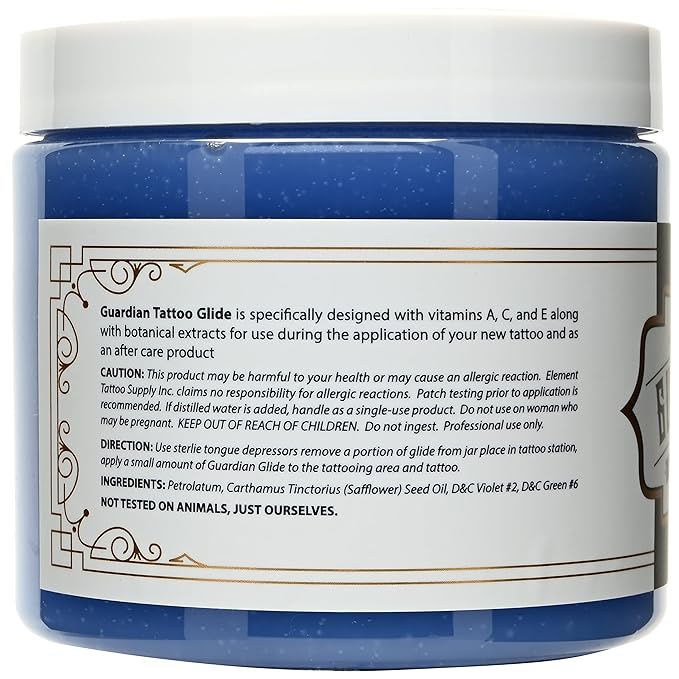 Tattoo Glide During Tattooing - AfterCare - Tattoo Ointment - Moisturizer - Guardian - 13oz - Jar - Tattoo Artist - Made in the USA (1 Jar)