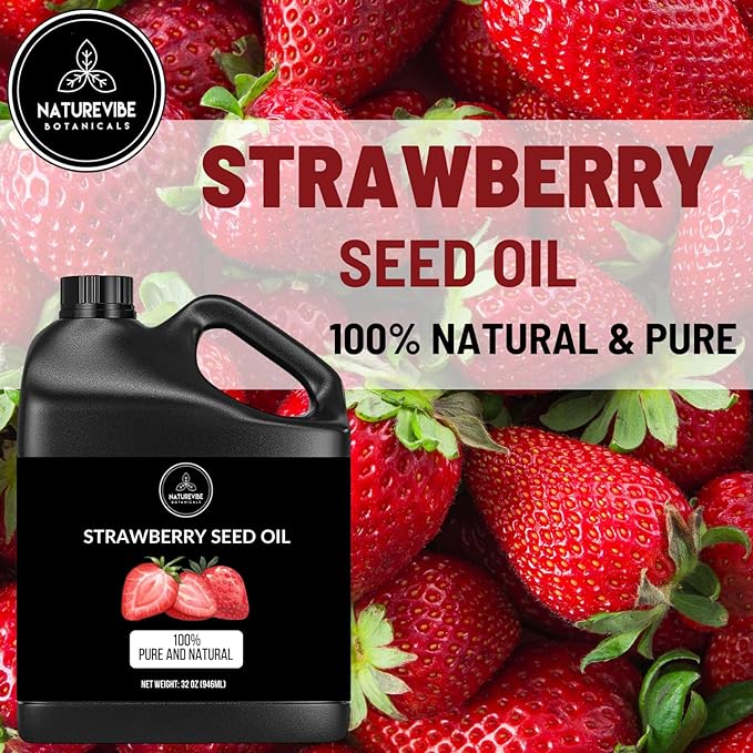 Naturevibe Botanicals Strawberry Oil 32 Ounces | 100% Pure and Natural | Great for Skin Care and Hair Care
