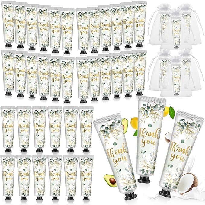 48 Sets Baby Shower Hand Cream Bulk Thank You Baby Shower Favors Bridal Thank You Hand Cream for Guests Travel Size Lotion with Organza Bags