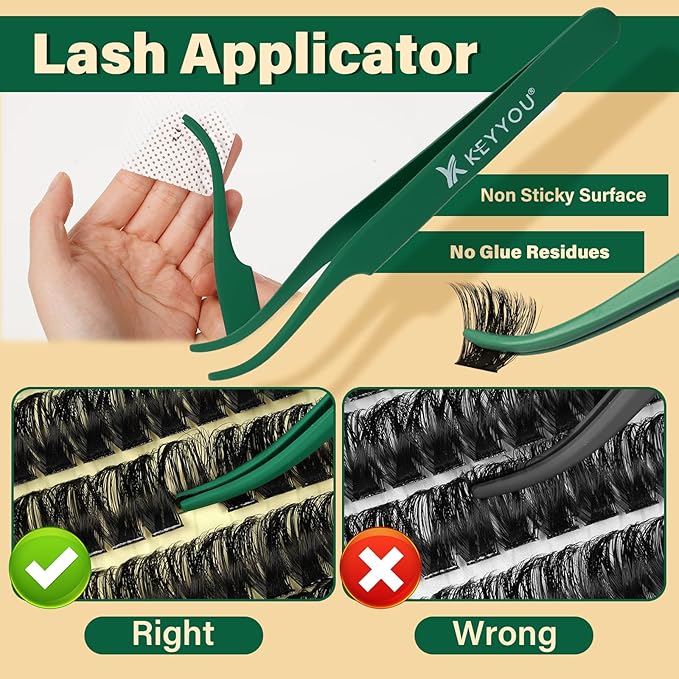 DIY Lash Extension Kit 182pcs Soft Lash Clusters 200D Curl Easy to Apply with Lash Bond and Seal Lash Applicator Lash Remover Eyelash Extension Kit at Home(RMkit-200D-D-10-18mix)