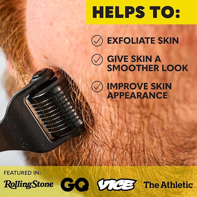 Beard Club Advanced Beard Growth Kit - Derma Roller, Growth Oil, Vitamins and Vitamin Spray, Shampoo and Boar Bristle Brush - Gift Set - Cedar