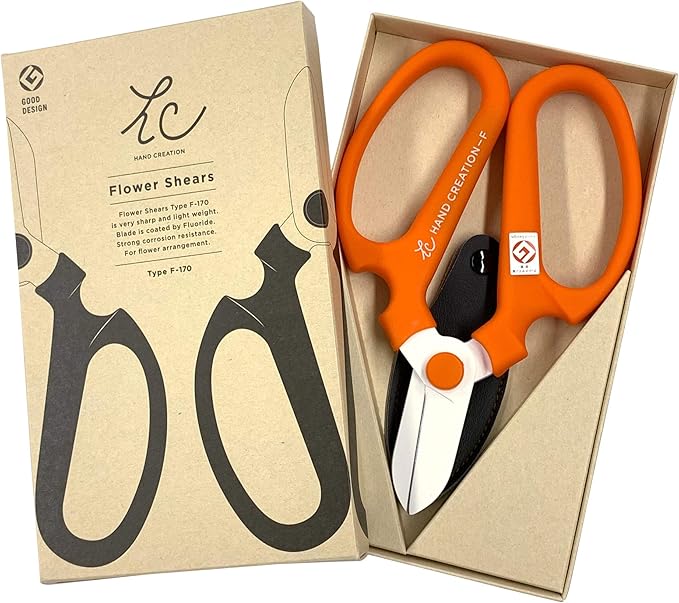 Flower Scissors Hand Creation F-170 (Orange, 170mm)