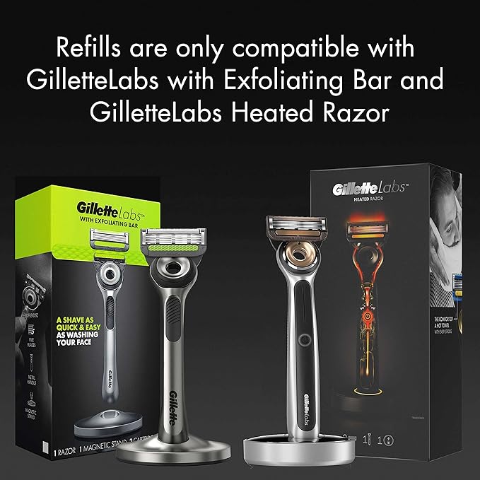 Gillette Labs with Exfoliating Bar Razor Refills for Men , 6 Razor Blade Refills and 7oz Rapid Foaming Shave Gel