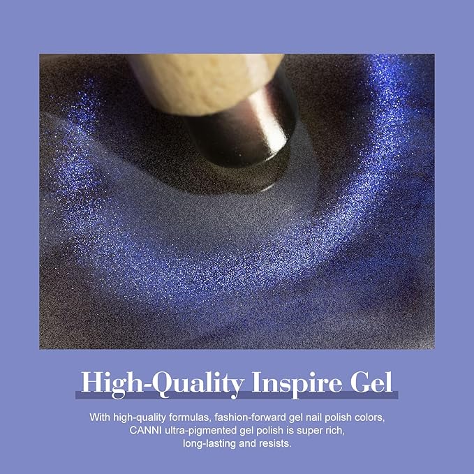 CANNI 8 Pcs 9 ML Cat Eye Gel Nail Polish Set, Red Purple Pink Blue Green Glitter Rainbow Holographic Cat Eye Gel Polish Kit with Magnet Colors Nail Art Manicure Salon DIY Gifts