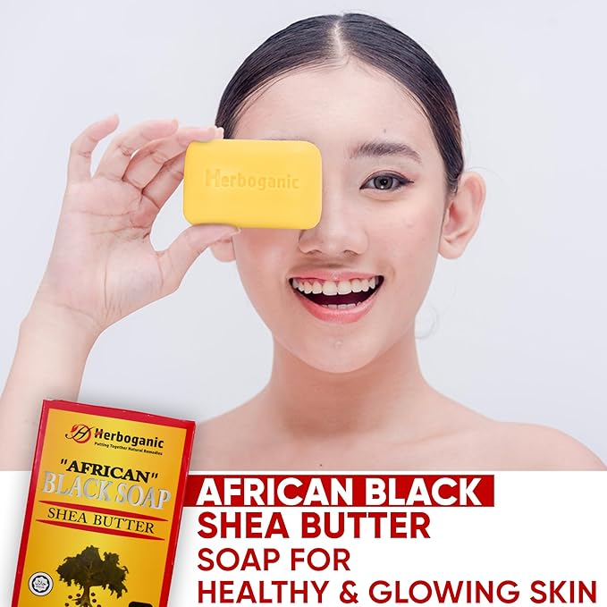 African black soap with Shea butter Herbal Soap | Pack of 6 of 5oz soap Bar | Ideal for Men and Women, Soothing and Nourishing Soap for Moisturization