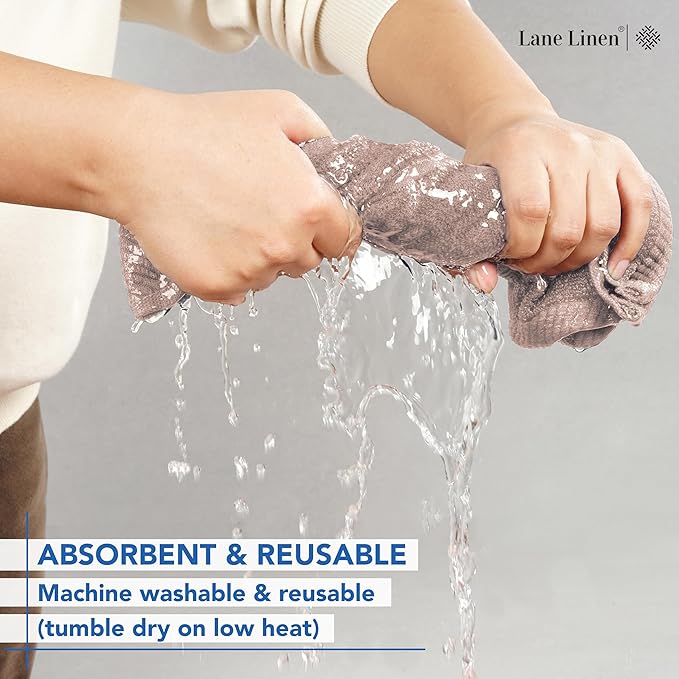 LANE LINEN 100% Cotton Wash Cloths - 12 Pcs - Spa & Salon Quality - Ring Spun Cotton Face Cloths - Soft & Absorbent Washcloths for Body, Beauty, Home, Gym - Fingertip Towels Set - 13"x13", Platinum