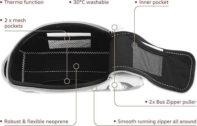 BRISA VW Collection - Volkswagen Neoprene Universal Bag for Makeup, Travel, Cosmetics in Beetle Bug Design