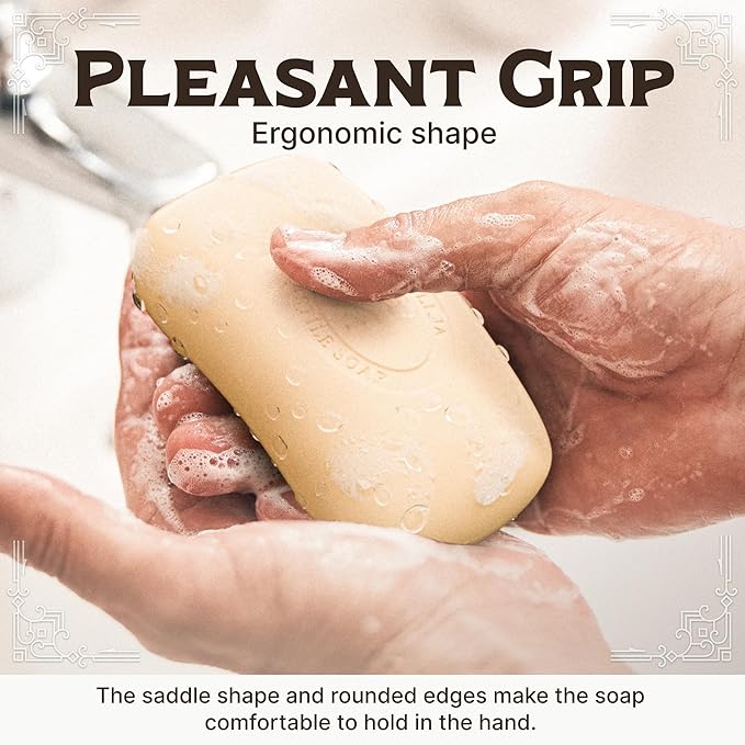 Carolina Castile Soap Vegan Unscented Castile Bar Soap – 3 Bars of Natural Soap for Men, Women, and Kids – Gentle, Hydrating Castile Soap Bars with Organic Cocoa Butter and Olive Oil, 5 Oz. Each