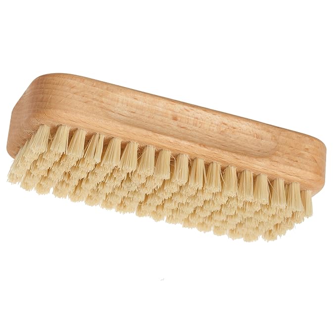 Redecker Beechwood Gardener's Nail Brush with Hard Plant Fiber Bristles, Set of 2, 4-Inches