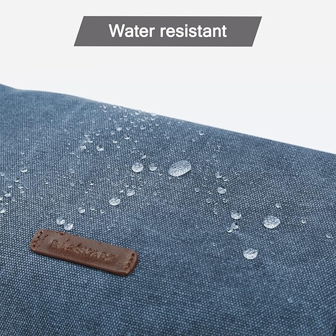 BAGSMART Toiletry Bag for Men, Canvas Travel Toiletry Organizer Dopp Kit Water-resistant Shaving Bag for Toiletries Accessories,Navy Blue-Large