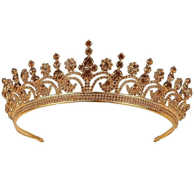 LIMELIA Women's Tiara for Henna Wedding Party|Glitter Hair Accessories for Bridal Birthday Pageant Prom Halloween Cos-play Christmas Party|Queen-Honey