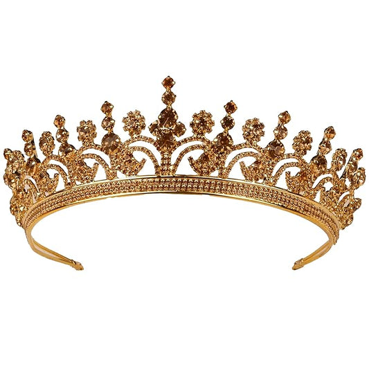 LIMELIA Women's Tiara for Henna Wedding Party|Glitter Hair Accessories for Bridal Birthday Pageant Prom Halloween Cos-play Christmas Party|Queen-Honey