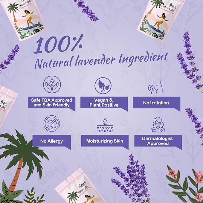 Ajoura 1lb Hard Lavender Wax Beads for Full Body Hair Removal - Brazilian, Bikini, Face, Eyebrows, Underarms, Arms, Chest, Back, Legs (Refill for Wax Warmer Kit, Purple)