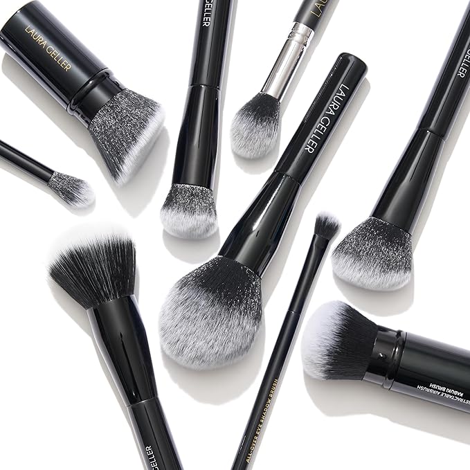 LAURA GELLER NEW YORK Angled Blush Brush with Black Wooden Handle & Dense Bristles for Makeup Application