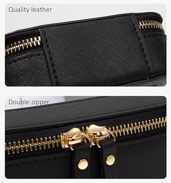 Small Makeup Bags for Purse TSA Approved Toiletry Bag Small Cute Clear Toiletry Bags for Carry-on Traveling Travel Size Car Accessories Essentials Organziation Storage for Women Girls(Black, Mini)