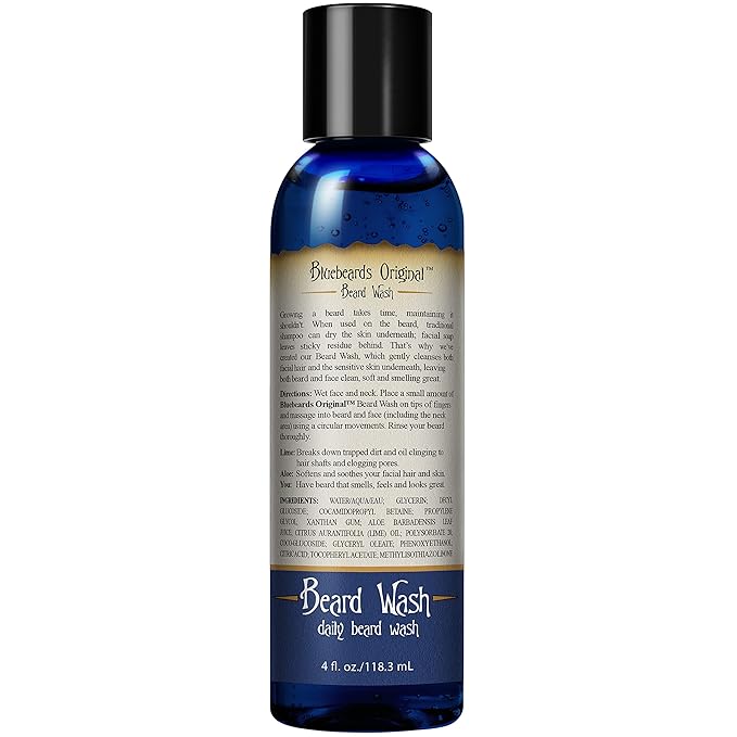 Beard Wash for Men, 4 oz. - Natural Beard Wash and Beard Moisturizer, Infused with Aloe & Lime - Deeply Cleans, Softens, and Conditions Your Beard and Skin Underneath - Made in USA