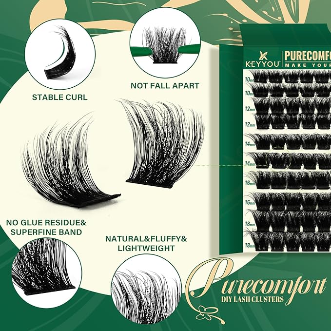 Lash Clusters 120pcs Eyelash Clusters 10-18mix D Curl Cluster Lashes Thick Super Soft Wispy DIY Eyelash Extension at Home(PC03-D-10-18MIX)