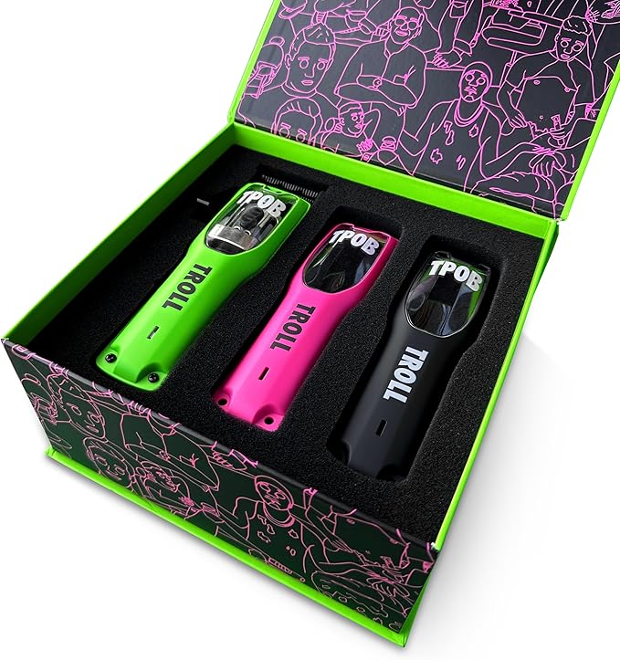 TPOB Troll Professional Barber Clipper 6800 RPM Super Torque Motor with DLC Taper Blade (3 Color Covers)