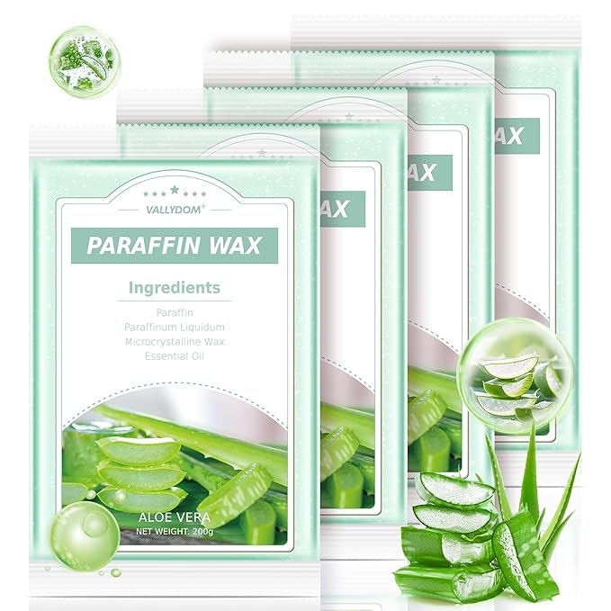 Paraffin Wax Refills, 4 Pack 200g Aloe Vera Scented Paraffin Wax Blocks for Paraffin Bath, Paraffin Wax Machine Refills for Hand Feet Dry Skin,Rrelieves muscle fatigue, Hydration and nourish