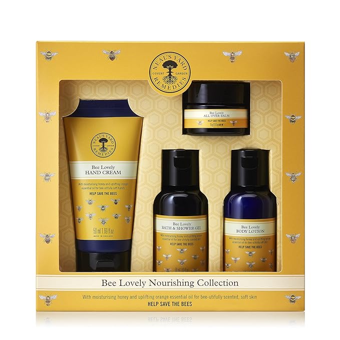 Neal's Yard Bee Lovely Nourishing Collection, Nourishing & Bee-Friendly, Vegetarian Approved, Cruelty Free, 4 Pieces
