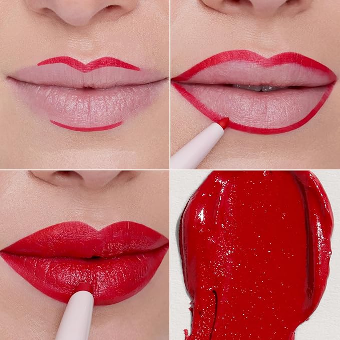 Wander Beauty Lipsetter Dual Cream Lipstick + Lip Liner - Red Over Heels - Ultra-Smooth, Hydrating Lipstick and Red Lip Liner with a Soft Matte Finish - Made with Squalane & Peptides (1 Count)
