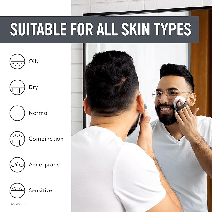 Sud Scrub® Body Scrubber + Face Scrubber Set (Charcoal)